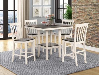 Brody White/Gray 5-Piece Counter Height Set