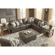 Roleson Quarry Leather Oversized Accent Ottoman
