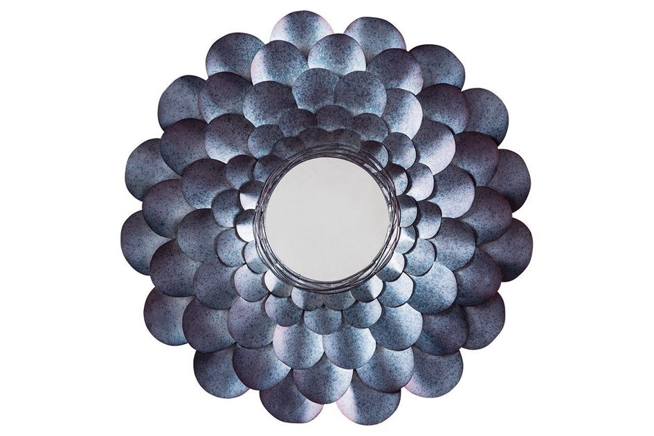Quatrefoil Plastic Frame Accent Mirror, Champagne and Silver