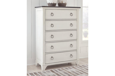 Nashbryn White/Brown Chest of Drawers