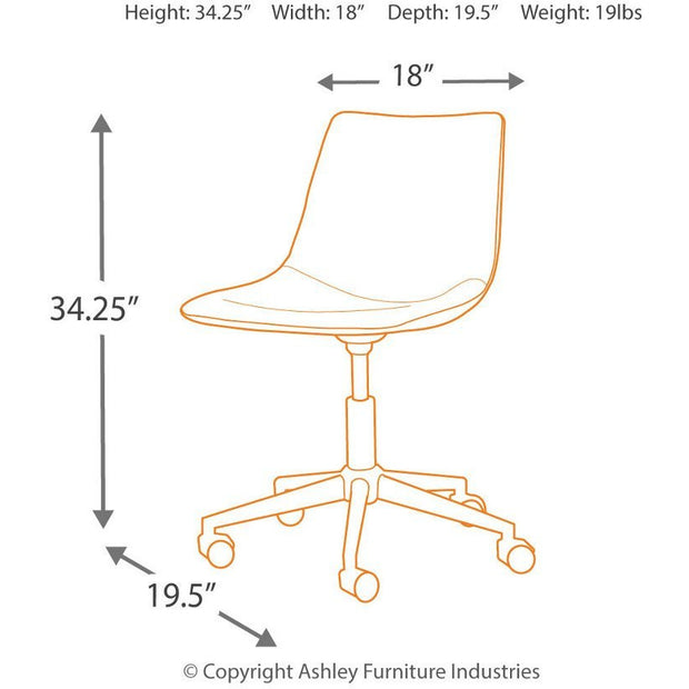 Brown Adjustable Home Office Swivel Desk Chair