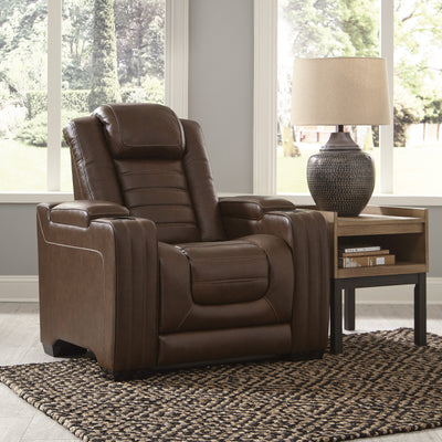 Backtrack Chocolate Leather Power Recliner