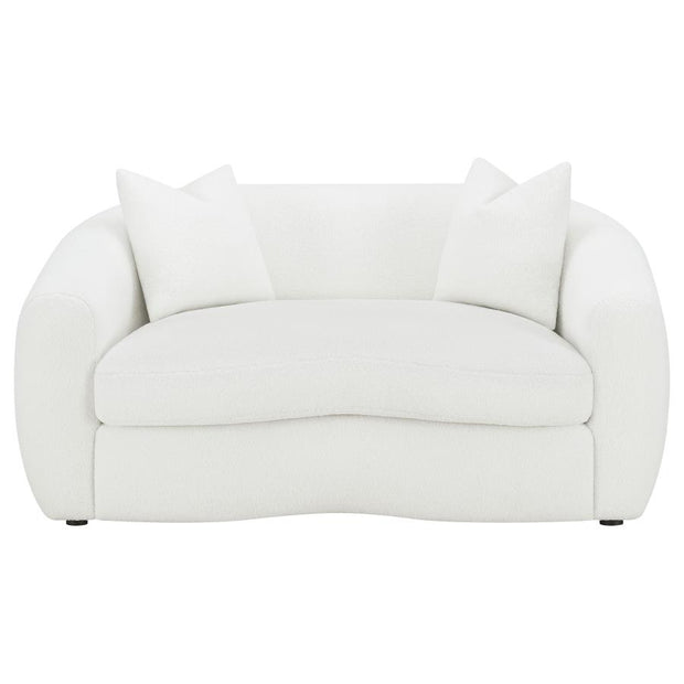 Isabella 2-piece Upholstered Tight Back Living Room Set White