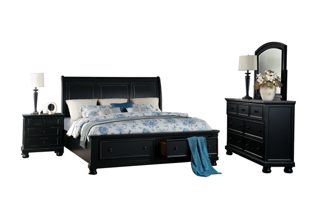 Laurelin Black Storage Platform Bedroom Set