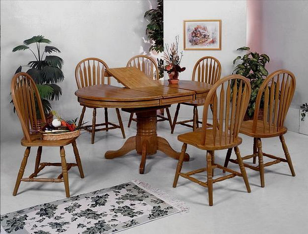 Farmhouse Dark Oak Extendable Oval Dining Table