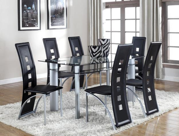 Echo Black/Gray Glass Dining Table