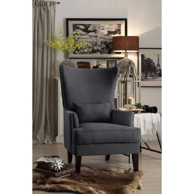 Avina Gray Accent Chair with Kidney Pillow - Main Image