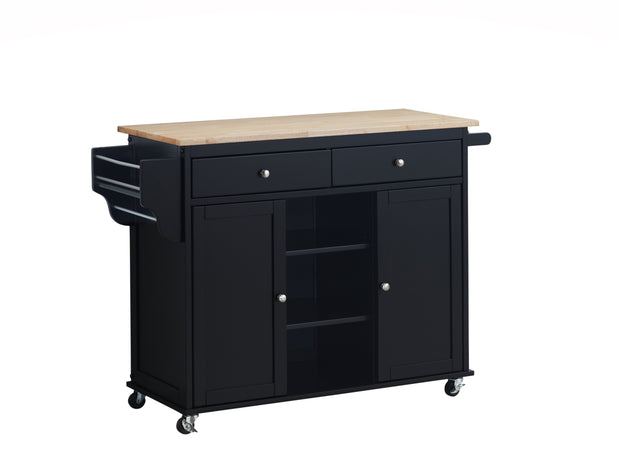 Grady Black/Light Brown Kitchen Cart