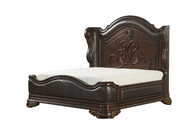 Royal Highlands Rich Cherry King Panel Bed