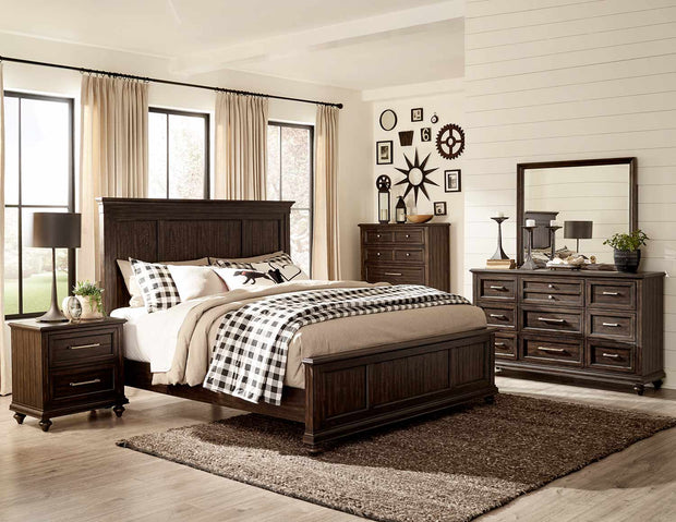 Cardano Dark Brown Panel Bedroom Set