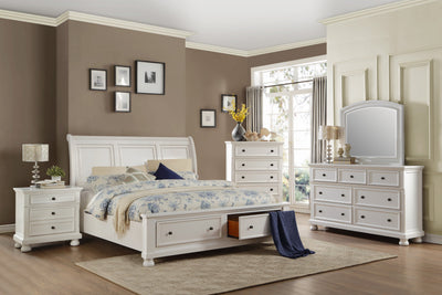 Laurelin White Storage Platform Bedroom Set