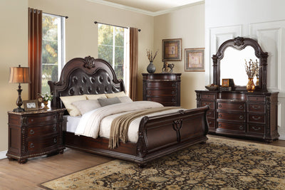 Cavalier Brown Sleigh Bedroom Set
