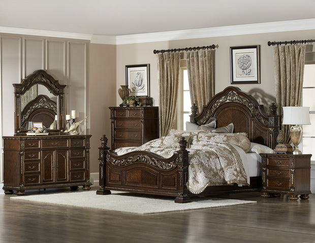 Catalonia Cherry Queen Panel Bed