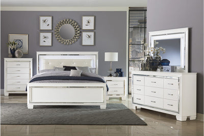 Allura White LED Panel Bedroom Set