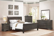 Louis Philip Stained Gray Sleigh Bedroom Set ***
