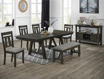 Maribelle Gray/Brown Extendable Dining Room Set
