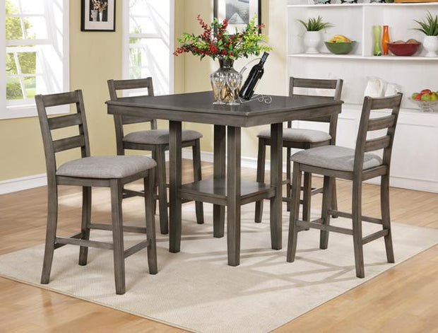 Tahoe Gray 5-Piece Counter Height Dining Set