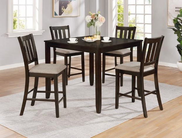 Amber Brown 5-Piece Counter Height Set