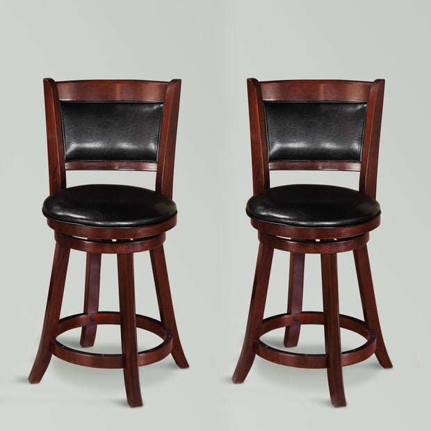 Cecil 24" Cherry Swivel Pub Stool, Set of 2