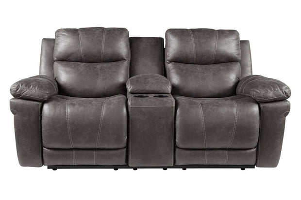 Erlangen Midnight Power Reclining Loveseat with Console