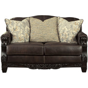 Embrook Chocolate Leather Loveseat