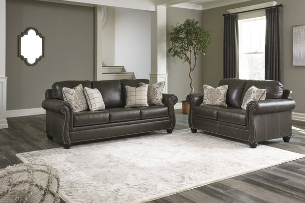 Lawthorn Slate Leather Living Room Set