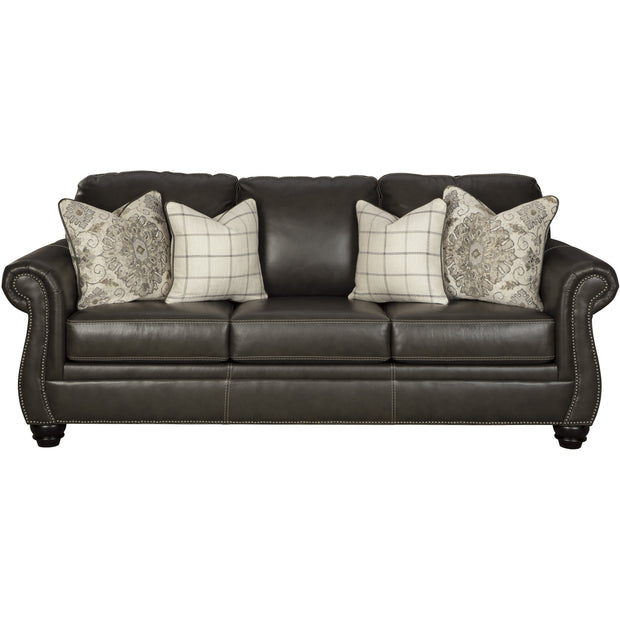 Lawthorn Slate Leather Queen Sofa Sleeper