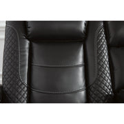 Party Time Midnight LED Power Reclining Loveseat with Adjustable Headrest