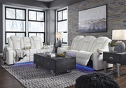 Party Time White LED Power Reclining Living Room Set with Adjustable Headrest ***