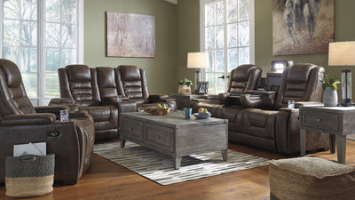 Game Zone Bark Power Reclining Living Room Set with Adjustable Headrest