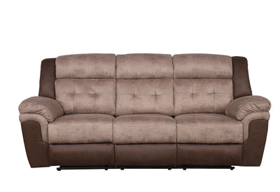 Chai Brown Microfiber Reclining Sofa