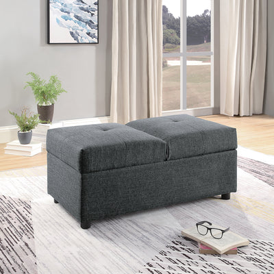 Denby Gray Storage Ottoman Chair