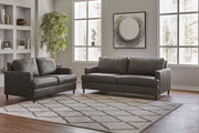 Hettinger Ash Leather Living Room Set