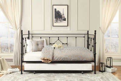 Auberon Black Metal Daybed with Trundle