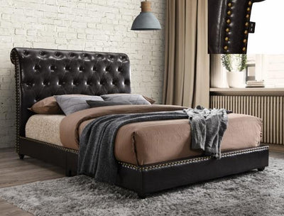 Janine Brown Queen Upholstered Platform Bed with USB Port