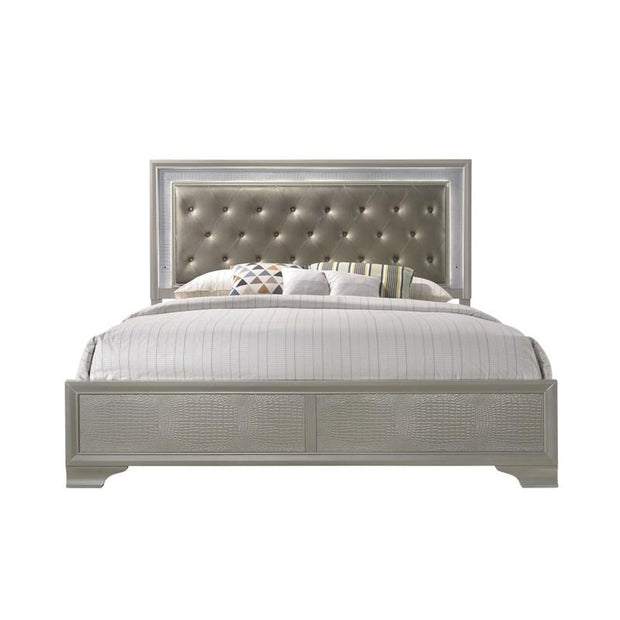 Lyssa Champagne King Panel Bed