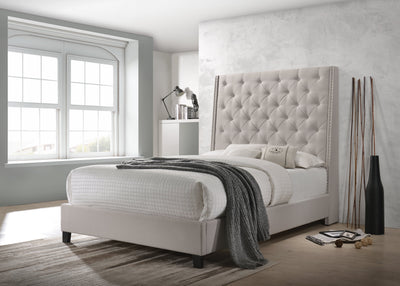 Chantilly Khaki Upholstered Queen Bed