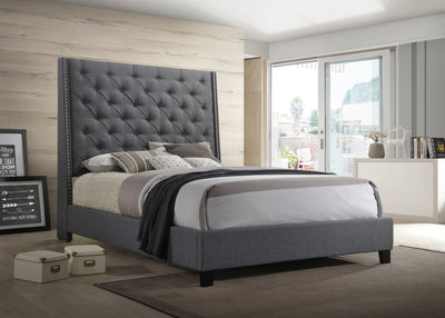 Chantilly Gray Upholstered King Bed