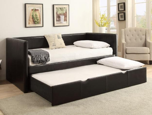 Sadie Faux Leather Daybed with Trundle