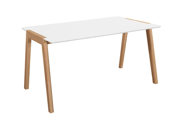 Misa White/Natural Dining Table