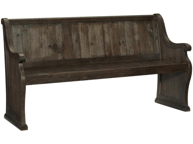 Gloversville Brown Bench with Arms