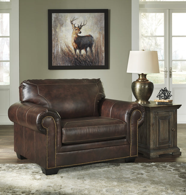 Roleson Walnut Leather Chair and a Half