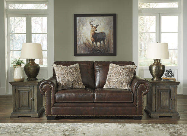 Roleson Walnut Leather Living Room Set