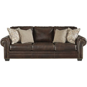 Roleson Walnut Leather Queen Sofa Sleeper