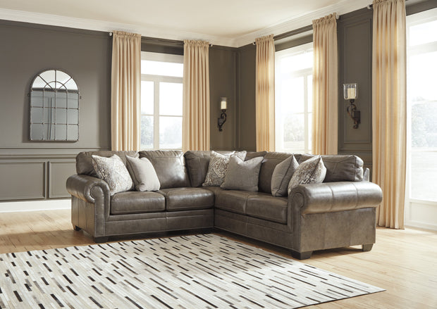 Roleson Quarry Leather RAF Sectional - Luna Furniture