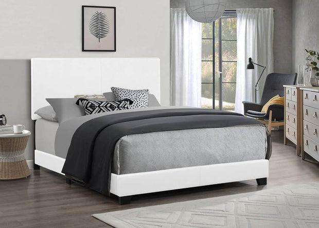 Mady White Faux Leather Queen Bed