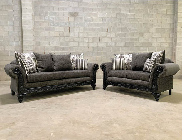 Hera Charcoal Living Room Set