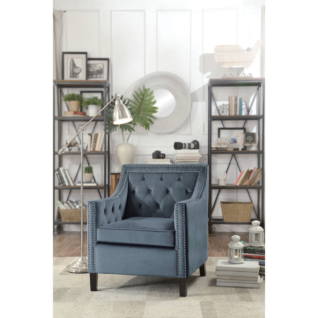 Grazioso Gray Velvet Accent Chair
