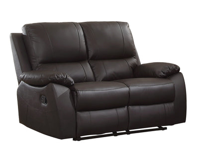 Greeley Brown Top Grain Leather Reclining Loveseat