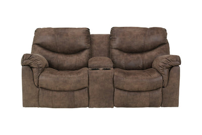 Alzena Gunsmoke Reclining Loveseat with Console